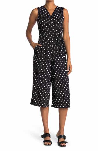 Nina Leonard Surplice Culotte Crop Jumpsuit