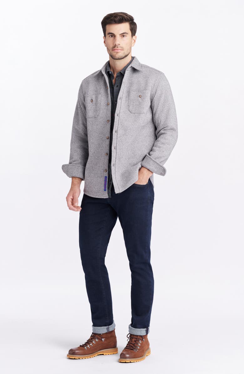 Robert Graham Barford Knit Button-Up Shirt, Alternate, color, Grey