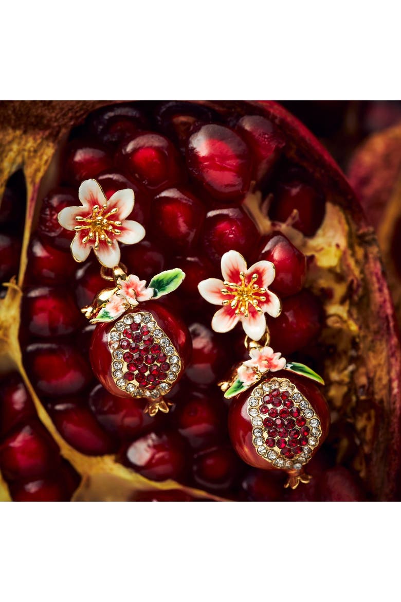 Pomegranate Drop Earrings, Alternate, color, Pomegranate