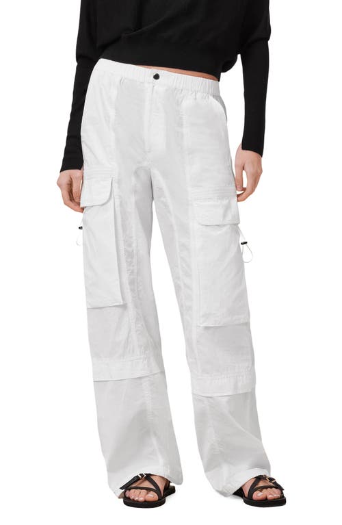 Allsaints Barbara Adjustable Cuffed Cargo Trousers In White