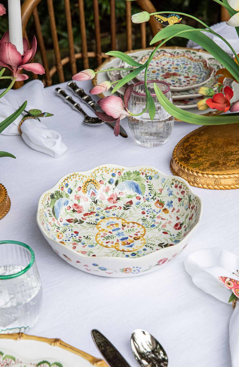 Juliska Sofia Scalloped Serving Bowl, Alternate, color, Multi Pink