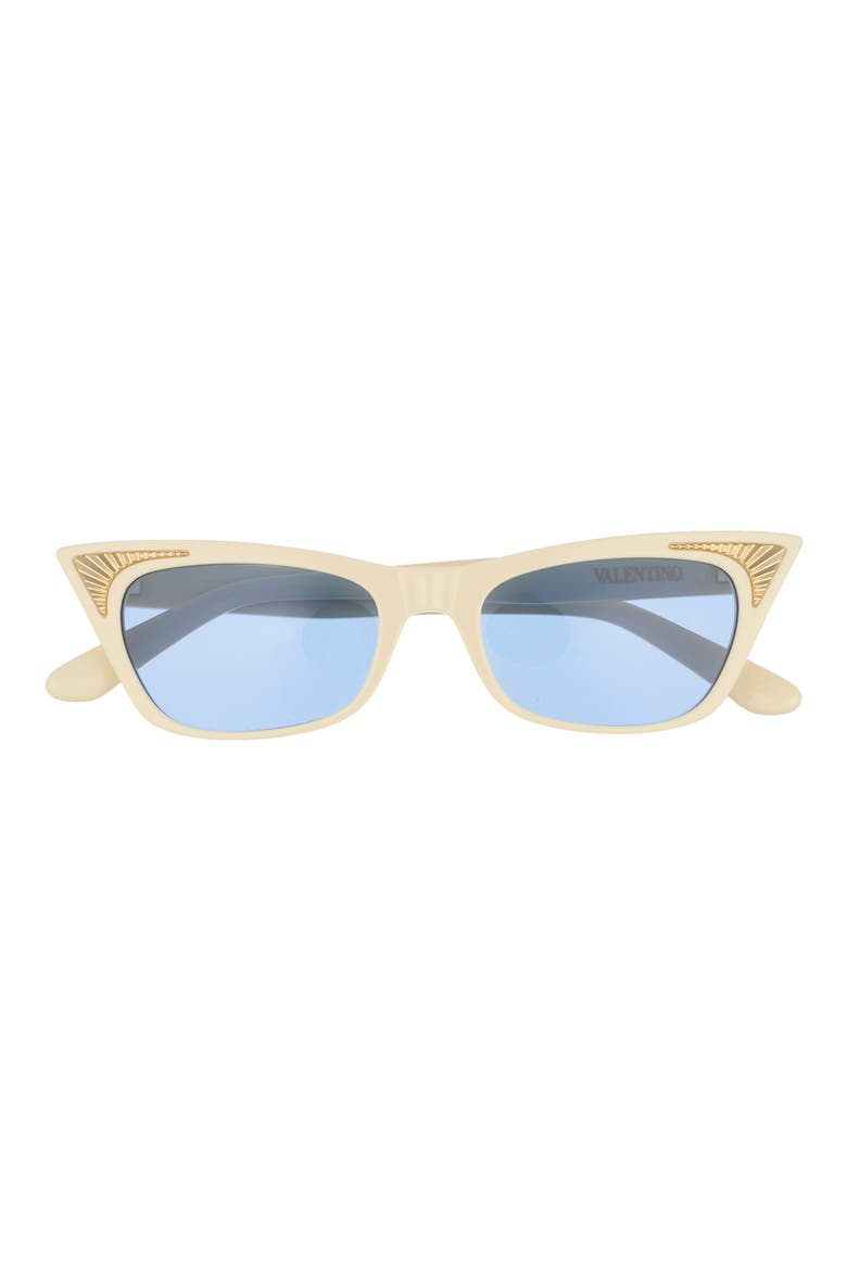 57mm Cat Eye Sunglasses, Main, color, IVORY IVORY BLUE