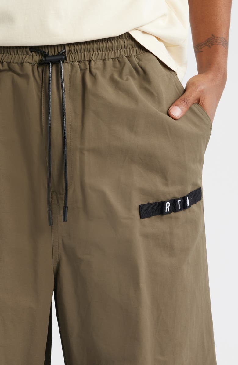 RtA Frederic Oversize Parachute Pants, Alternate, color, Dusty Olive