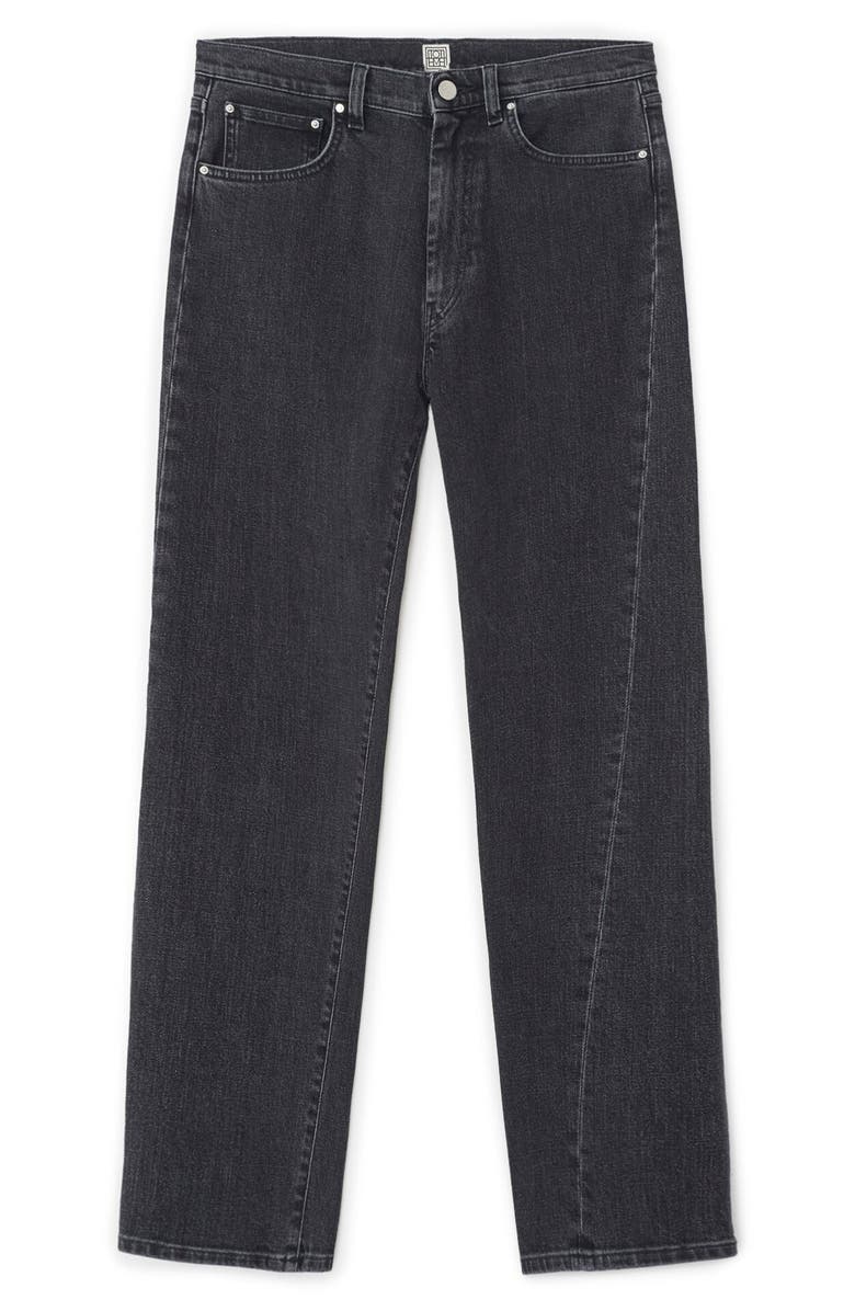 TOTEME Twisted Seam High Waist Straight Leg Crop Jeans, Alternate, color,