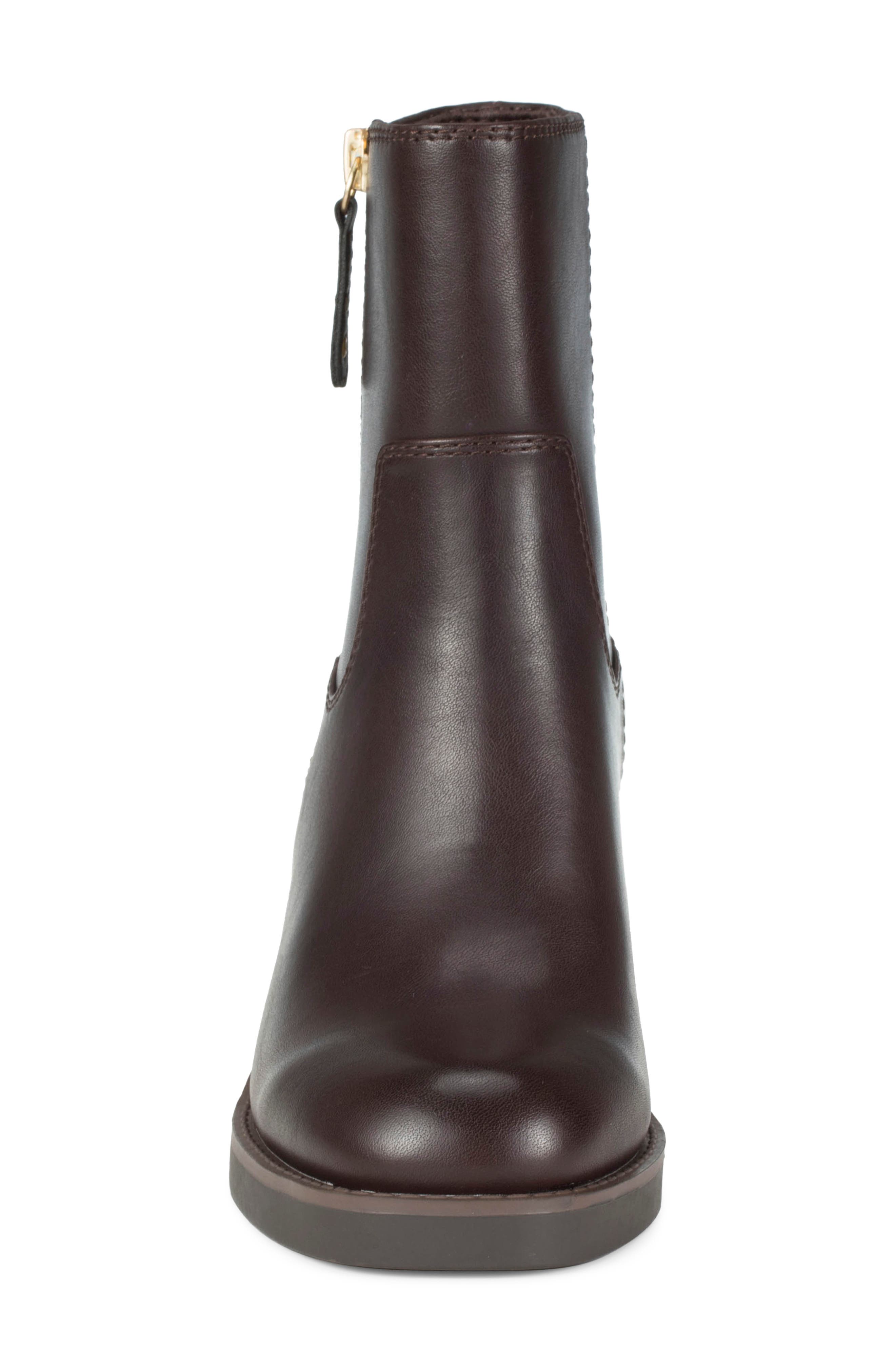 Gretta Block Heel Bootie, Alternate, color, DARK BROWN