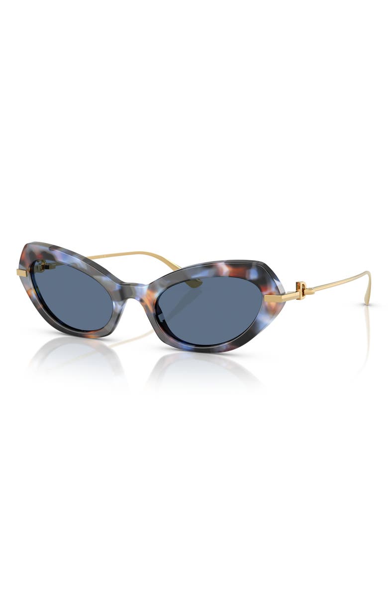 Dolce&Gabbana 52mm Butterfly Sunglasses, Alternate, color, Havana Blue