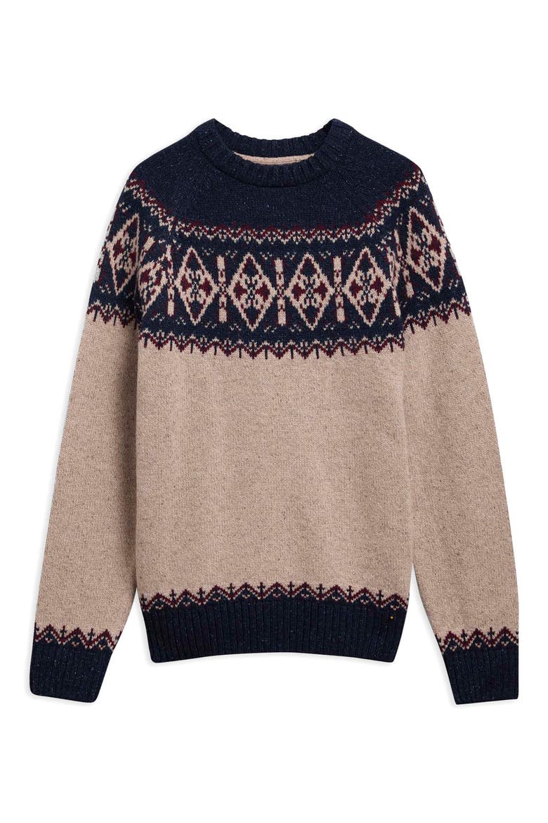 Tisbury Fair Isle Crewneck Sweater, Alternate, color, NAVY