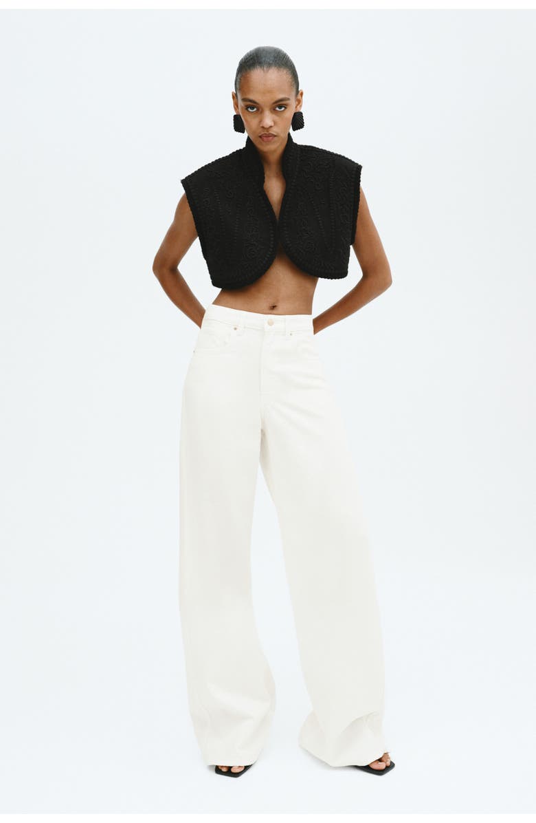 H&M Wide High Waist Jeans, Alternate, color, White