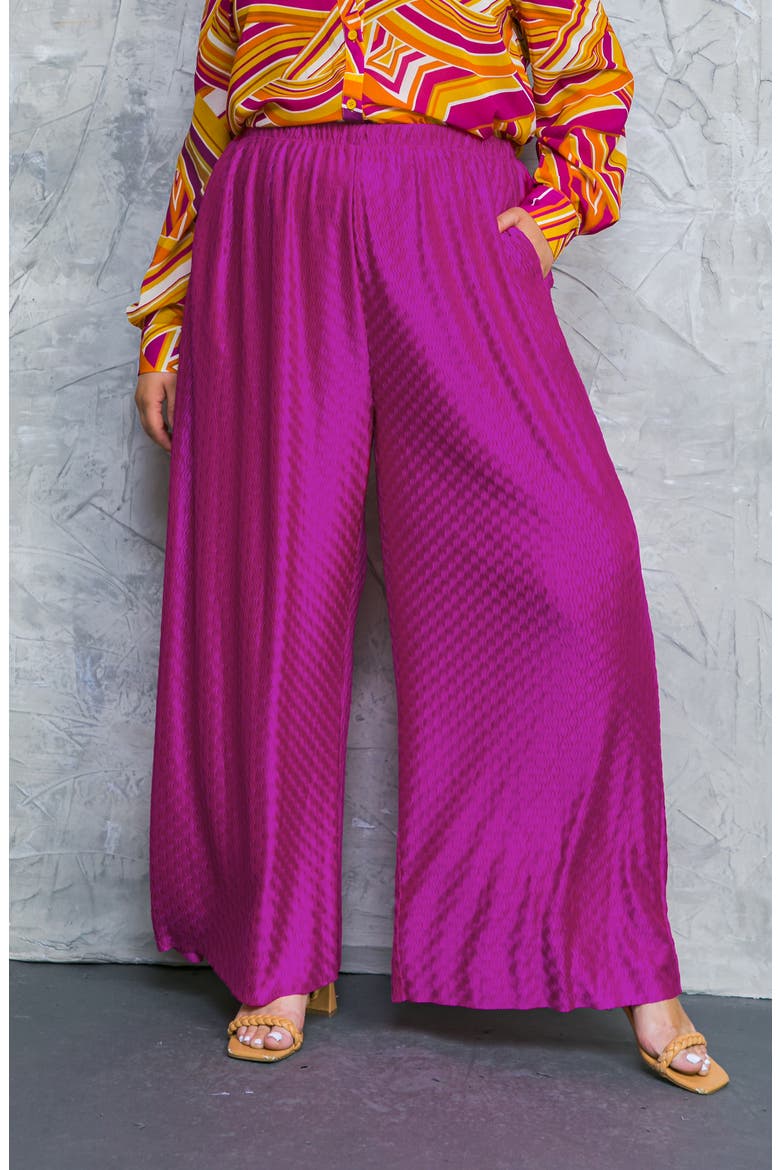 Jacquard Woven Pants, Alternate, color, FUCHSIA