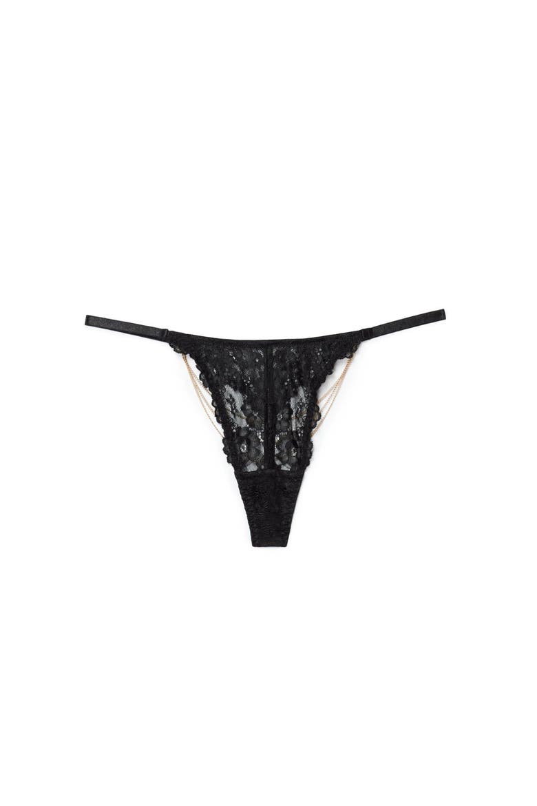 Elyza Thong Panties, Alternate, color, Black