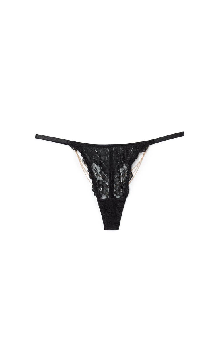 Adore Me Elyza Thong Panties, Alternate, color, Black