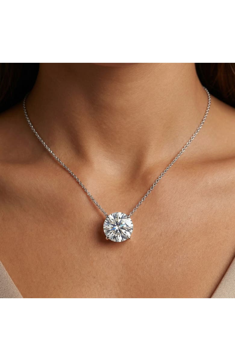Bliss Diamond 1 1/2Ct Round Cut Solitaire Diamond Pendant 14k Gold Women's 18" Chain Lab Grown, Alternate, color, White Gold