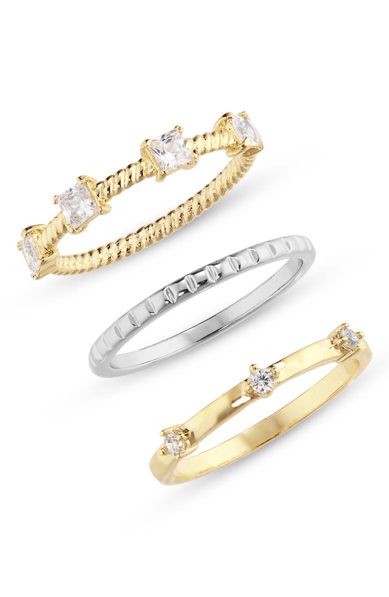 Covet Set of 3 Mixed CZ Rings, Main, color, 