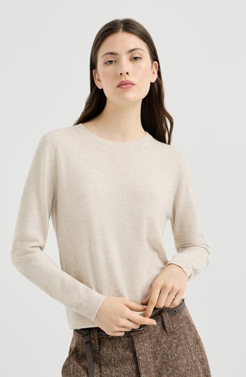 Cashmere sweater with monili