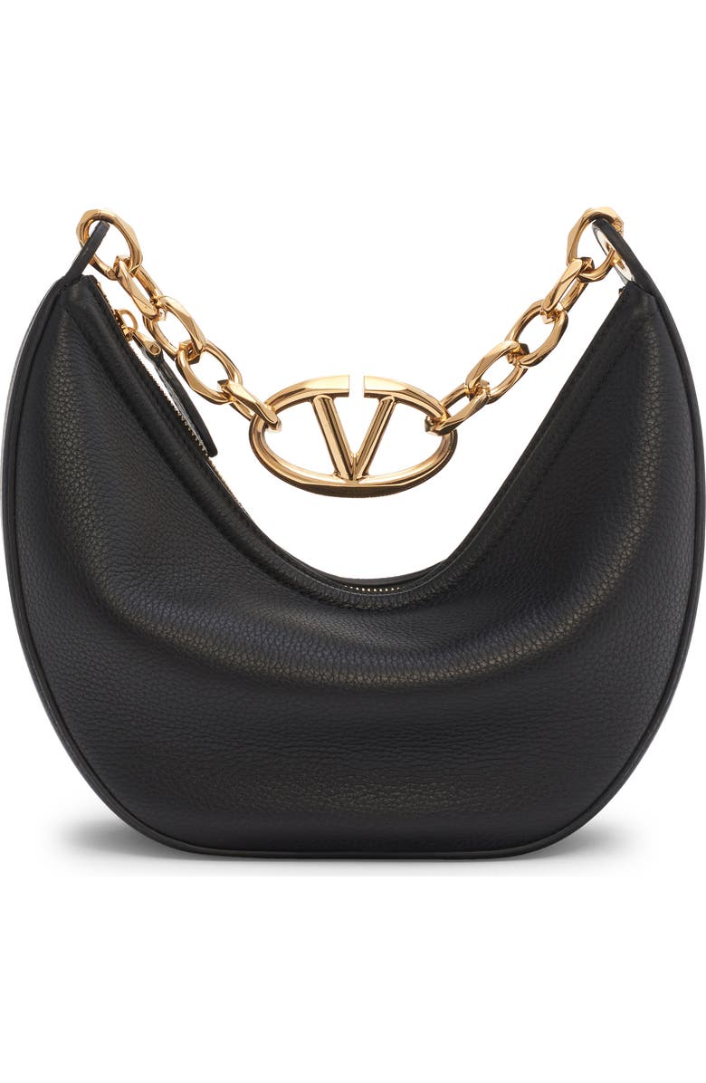 Valentino Garavani Small VLOGO Moon Hobo Bag with Chain, Main, color,