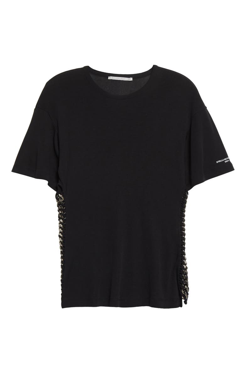 Stella McCartney Falabella Chain Crewneck Jersey T-Shirt, Alternate, color, 
