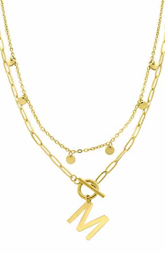 Initial Pendant Layered Chain Necklace