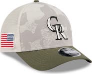 New Era Men's New Era Light Beige/Olive Colorado Rockies 2025 Armed Forces Day 9FORTY M-Crown A-Frame Adjustable Hat