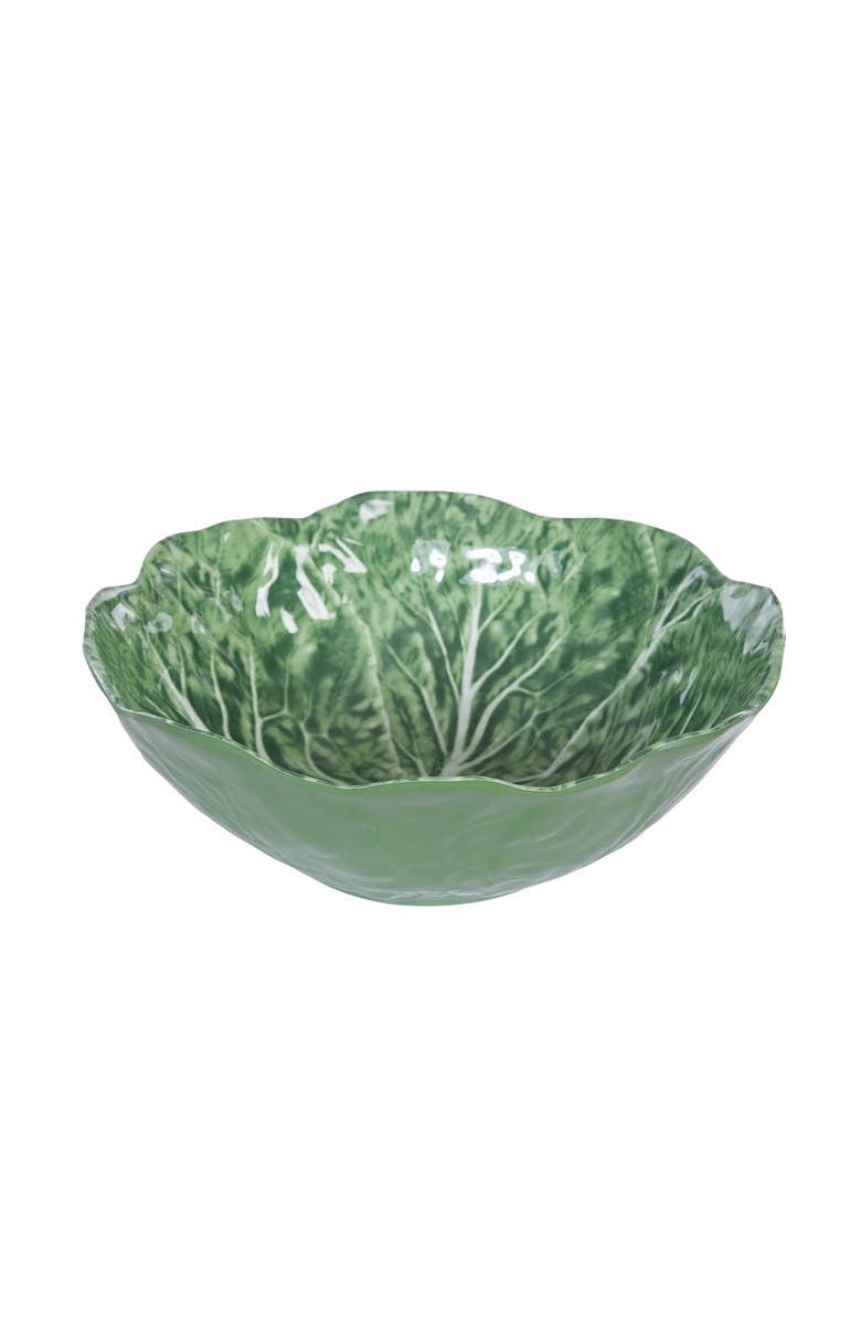 C&F Home Cabbage Leaf Jumbo Serving Dinnerware Bowl 5" x 7", Alternate, color, Green