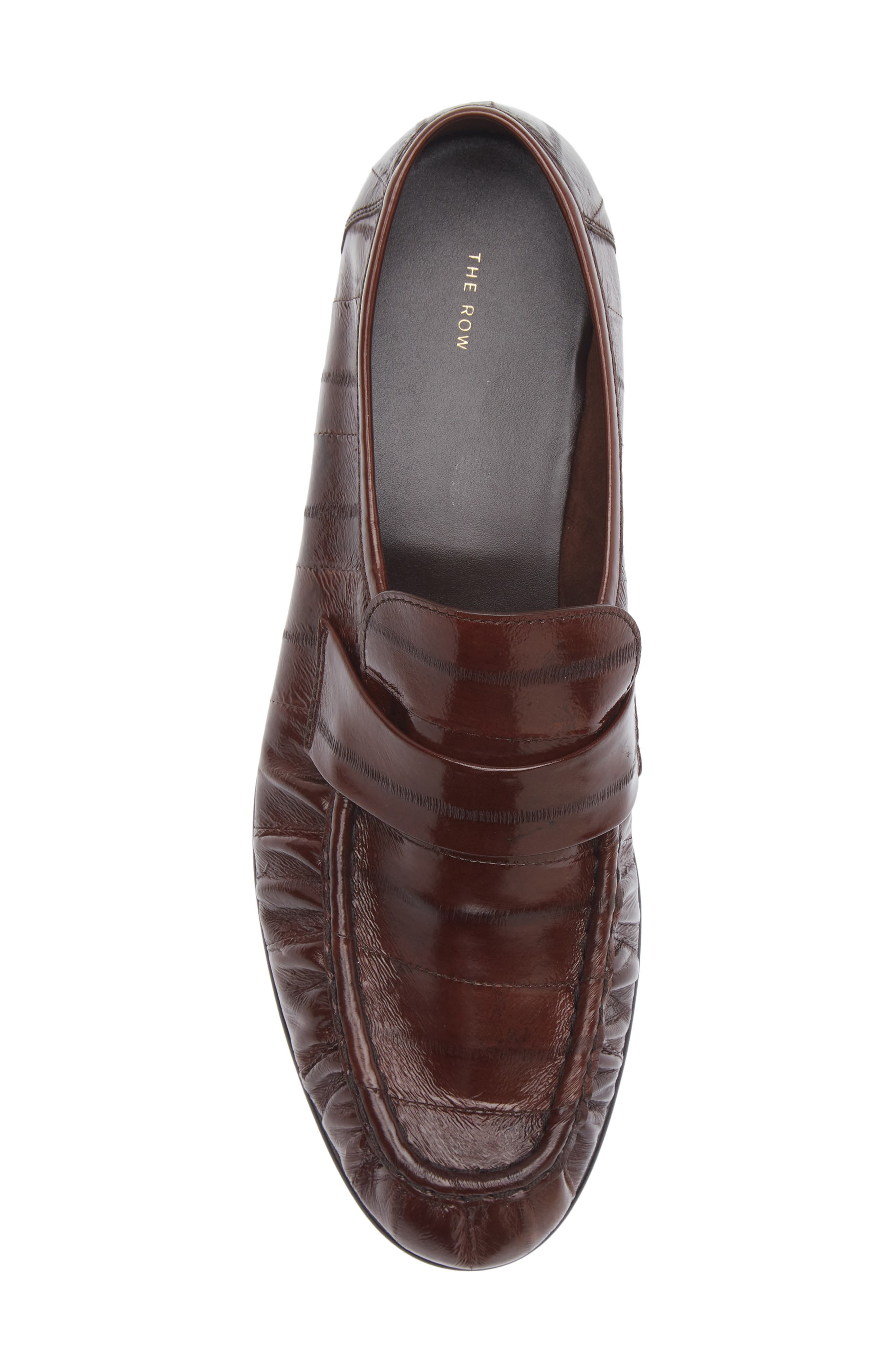 The Row Soft Eelskin Loafer, Alternate, color, Light Brown