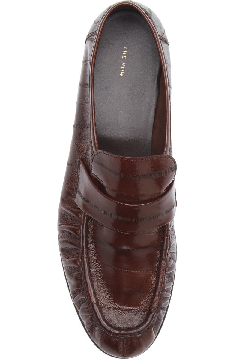 The Row Soft Eelskin Loafer, Alternate, color, Light Brown