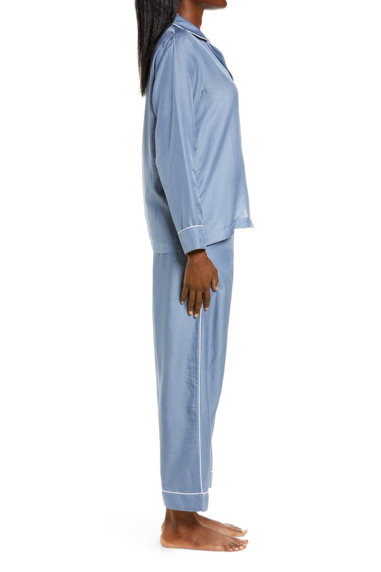 Mia Cotton & Silk Pajamas, Alternate, color, INDIGO