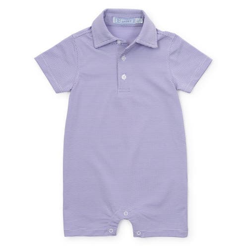 Shop Lila And Hayes Austin Boys' Polo Shortall By Lh Sport In Purple Stripes