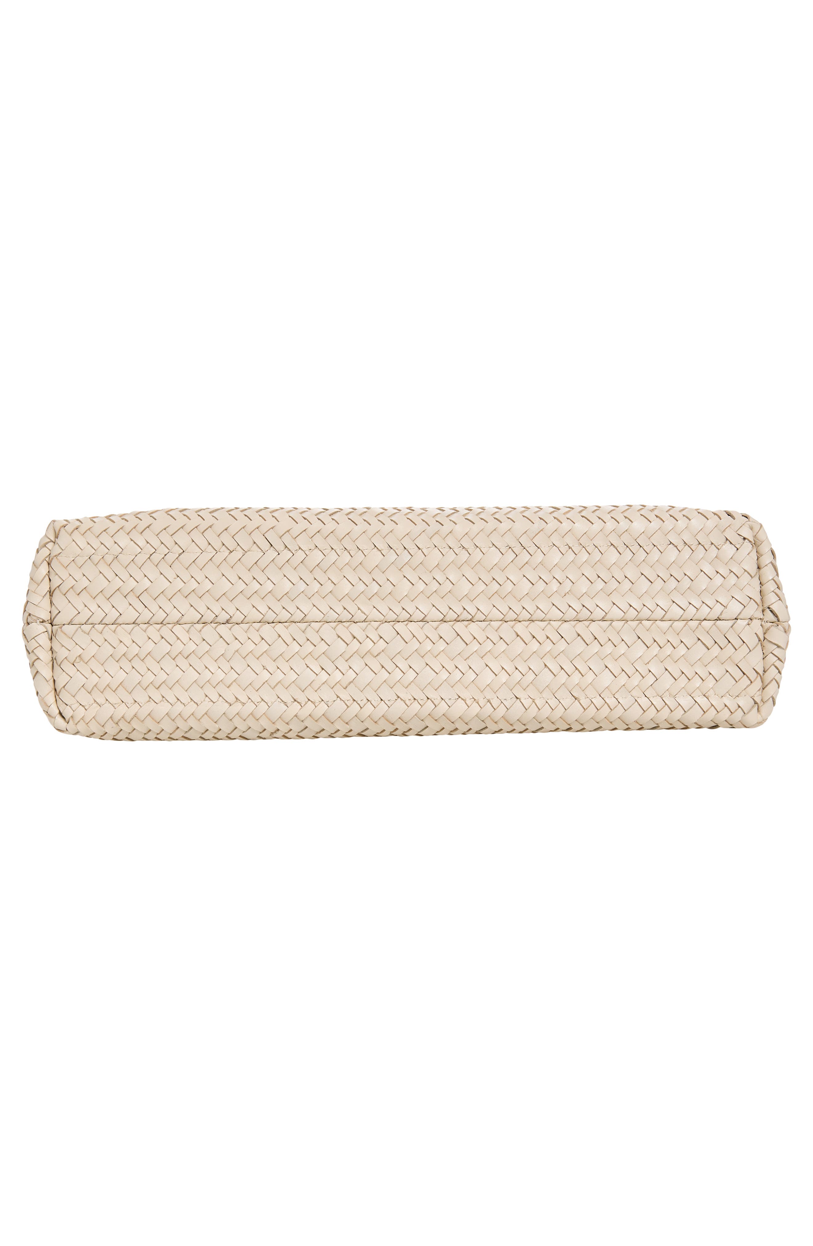 The Signature Woven Collection Leather Shoulder Bag, Alternate, color, VINTAGE MUSLIN