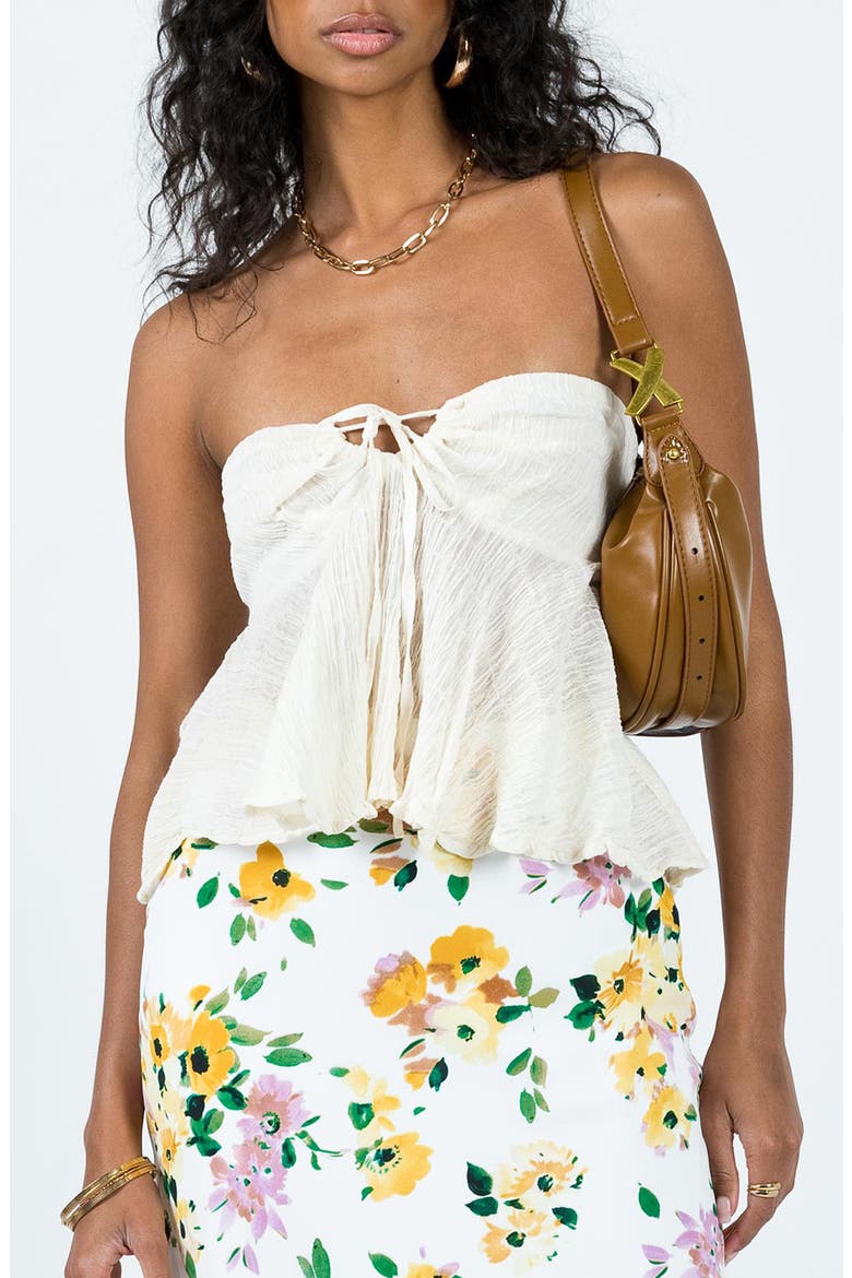 Summer Nights Strapless Stretch Organic Cotton Top, Main, color, IVORY