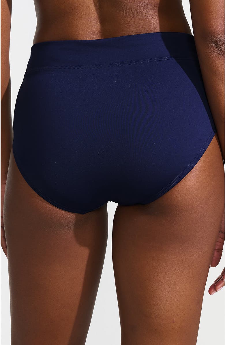 Lands' End Tummy Control High Waisted Bikini Bottoms, Alternate, color, Deep Sea Navy