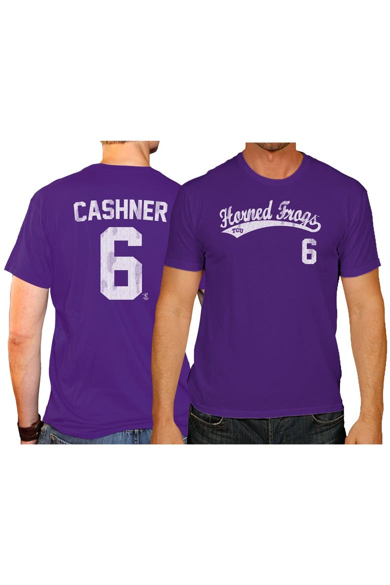 Men's Original Retro Brand Andrew Cashner Purple TCU Horned Frogs NCAA Baseball T-Shirt, Main, color, Purple