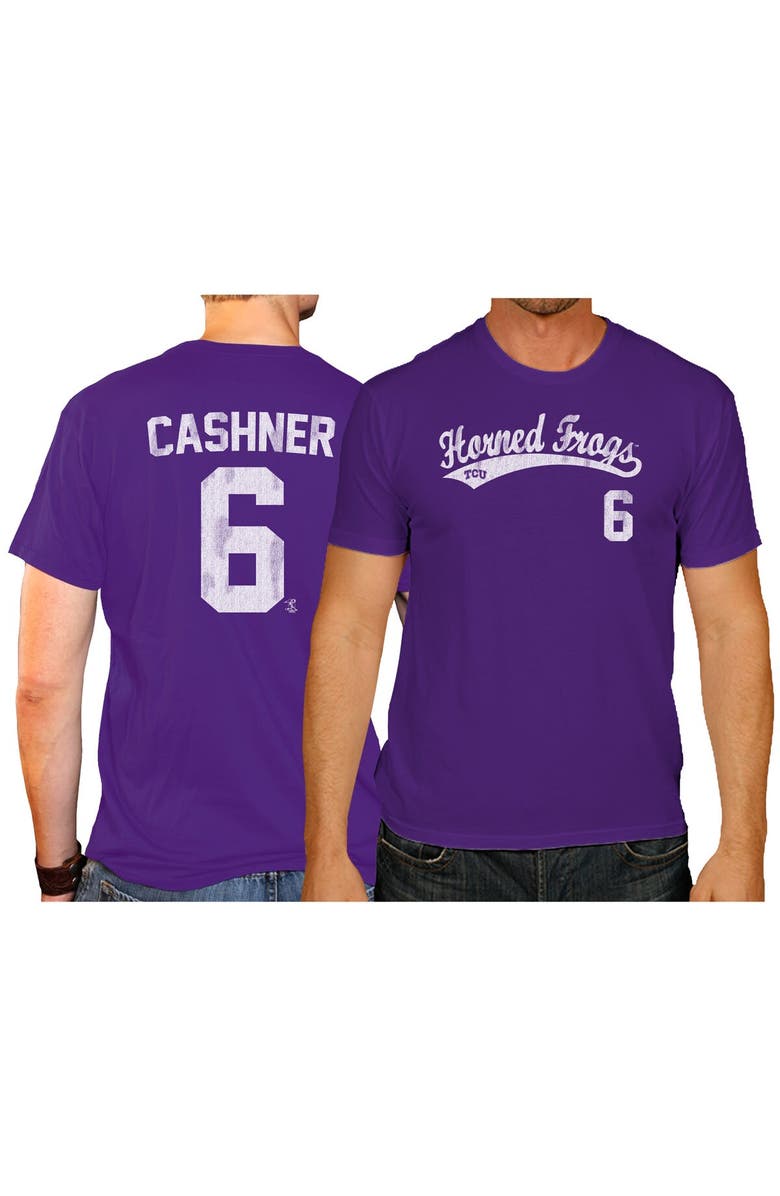 Retro Brand Men's Original Retro Brand Andrew Cashner Purple TCU Horned Frogs NCAA Baseball T-Shirt, Main, color, 