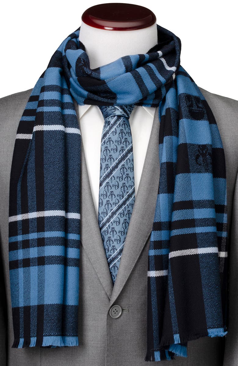 Cufflinks, Inc. Mandalorian Tartan Merino Wool Scarf, Alternate, color, Blue
