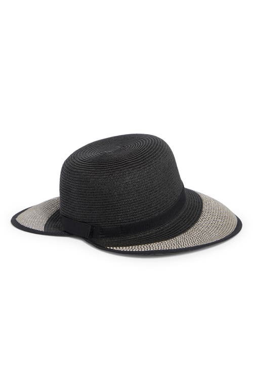 Nine West Split Back Straw Floppy Hat