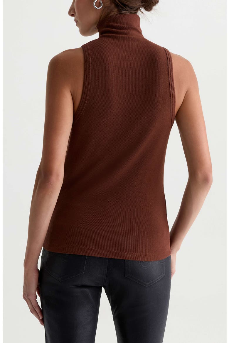 Faey Mock Neck Ribbed Tank, Alternate, color, CHESTNUT