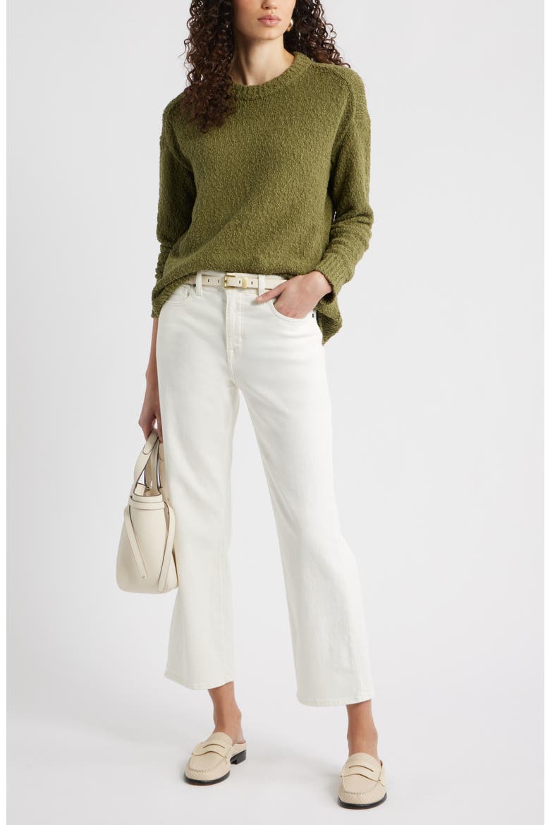 Texture Crewneck Sweater, Alternate, color, OLIVE CAPULET
