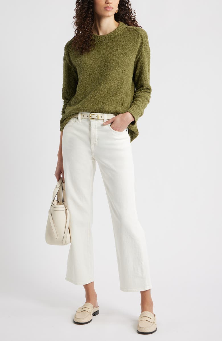 Nordstrom Texture Crewneck Sweater, Alternate, color, Olive Capulet