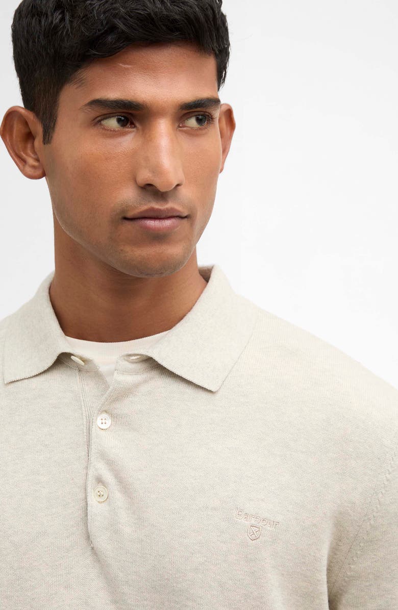 Barbour Long Sleeve Pima Cotton Polo, Alternate, color, Neutral