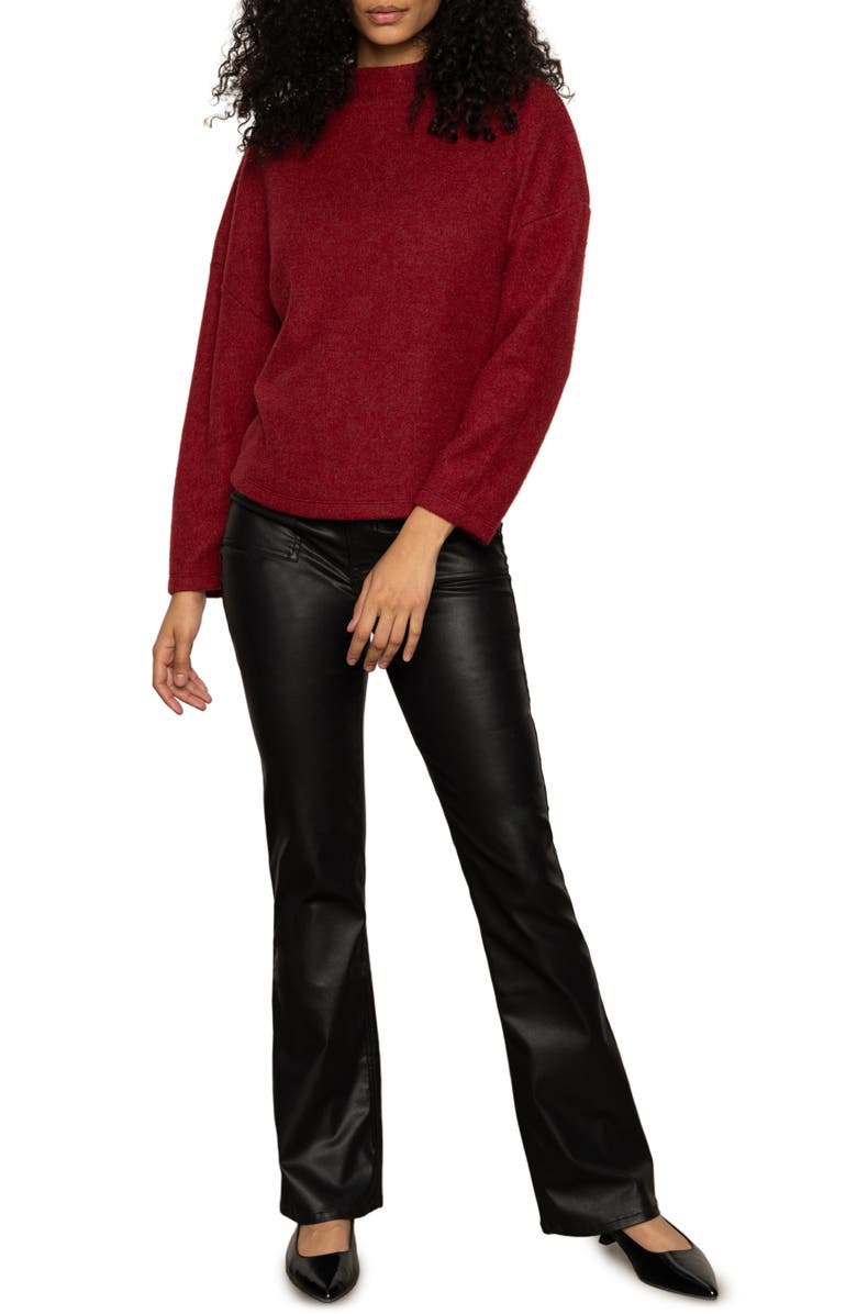 Sanctuary Change of Pace Mock Neck Knit Top, Alternate, color, Crimson