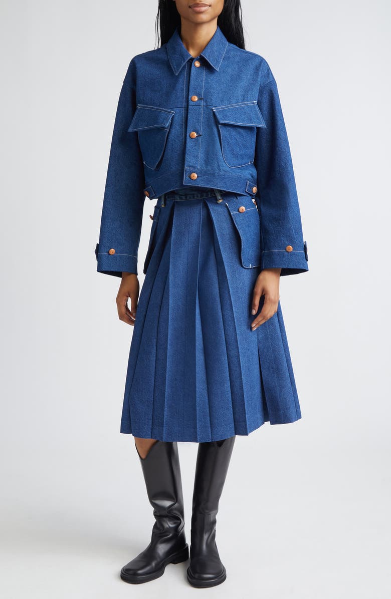 KURO Utility Pocket Denim Jacket, Alternate, color, Indigo