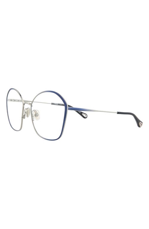 Chloé Round-frame Metal Optical Frames In Blue Blue Transparent