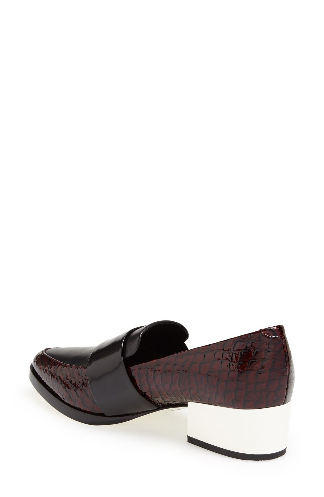 'Quinn' Loafer, Alternate, color, BORDEAUX/ BLACK