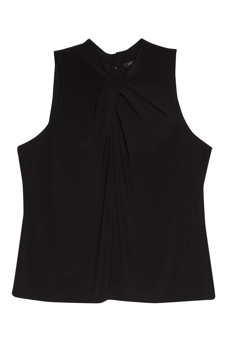 Twist Neck Sleeveless Top, Alternate, color, BLACK