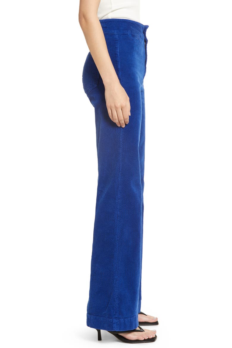 Brighton High Waist Wide Leg Corduroy Pants, Alternate, color, COBALT