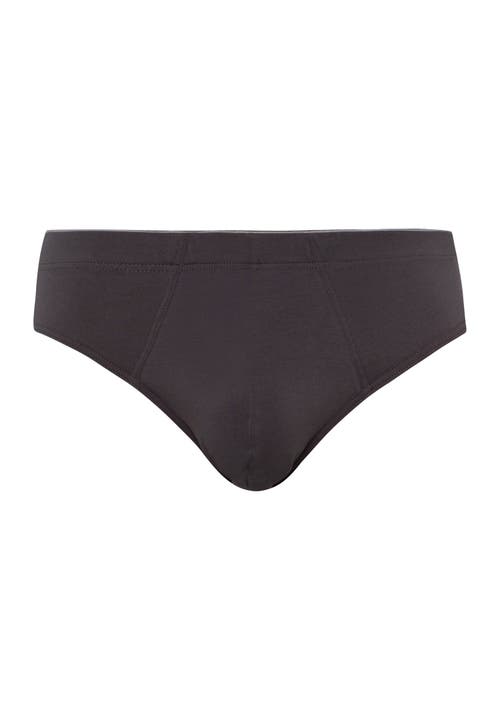 Hanro Cotton Essentials Cotton Brief In Coal Grey