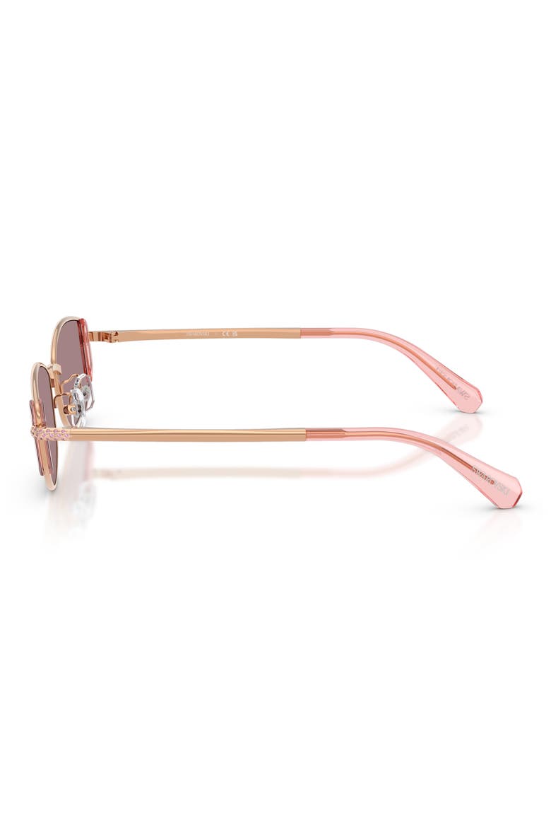 53mm Oval Sunglasses, Alternate, color, ROSE GOLD / LIGHT PURPLE BROWN