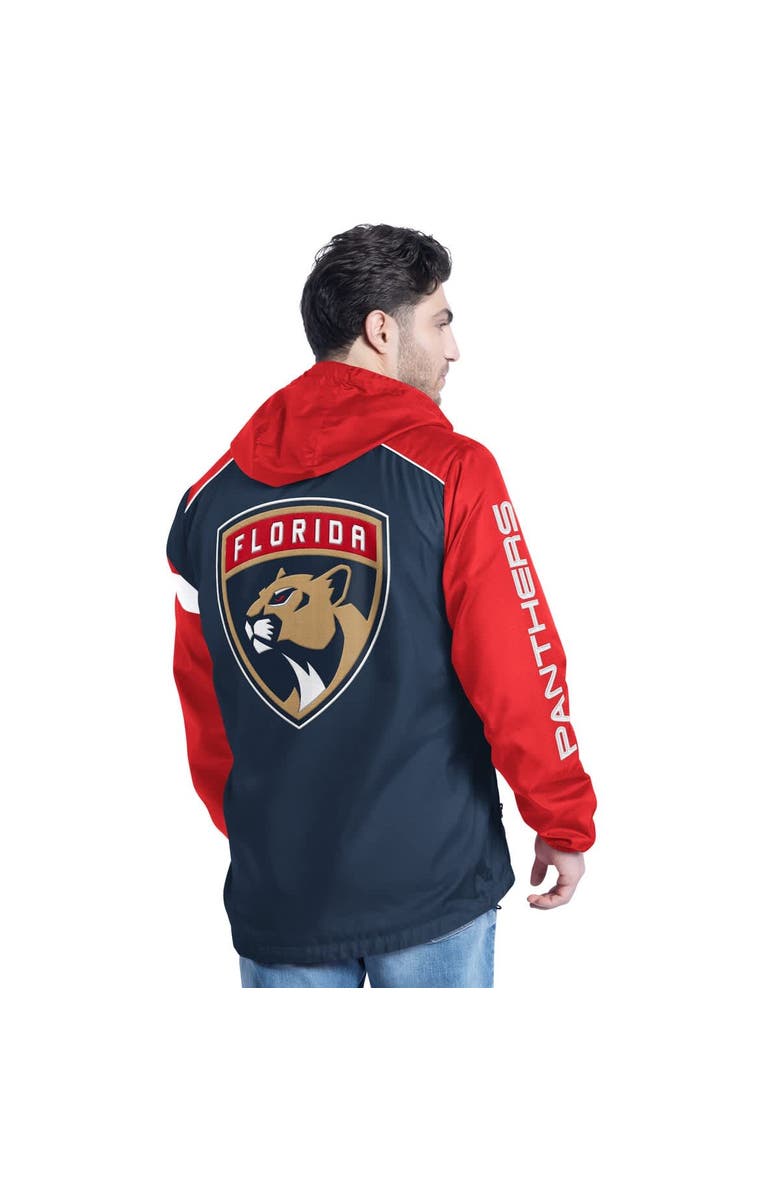 G-III SPORTS BY CARL BANKS Men's G-III Sports by Carl Banks Navy/Red Florida Panthers Lateral Half-Zip Hoodie Jacket, Alternate, color, 