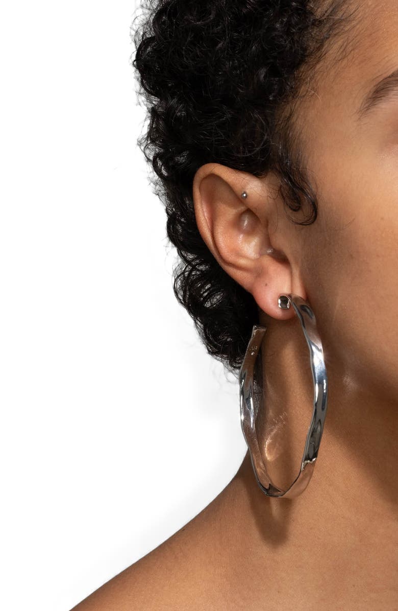 Alexis Bittar Molten X-Large Hoop Earrings, Alternate, color, Silver