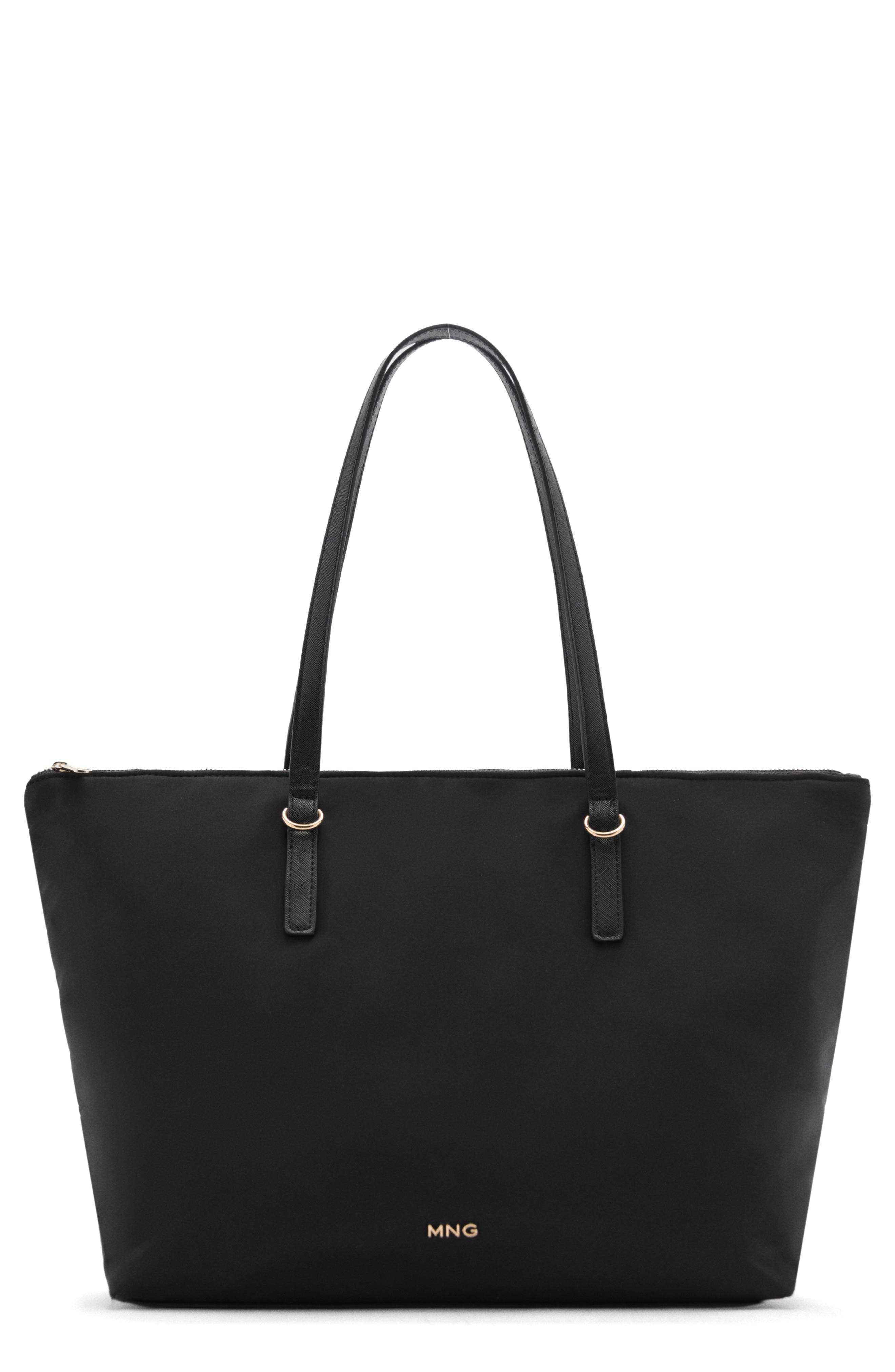 MANGO Nylon Shopper Bag, Main, color, 