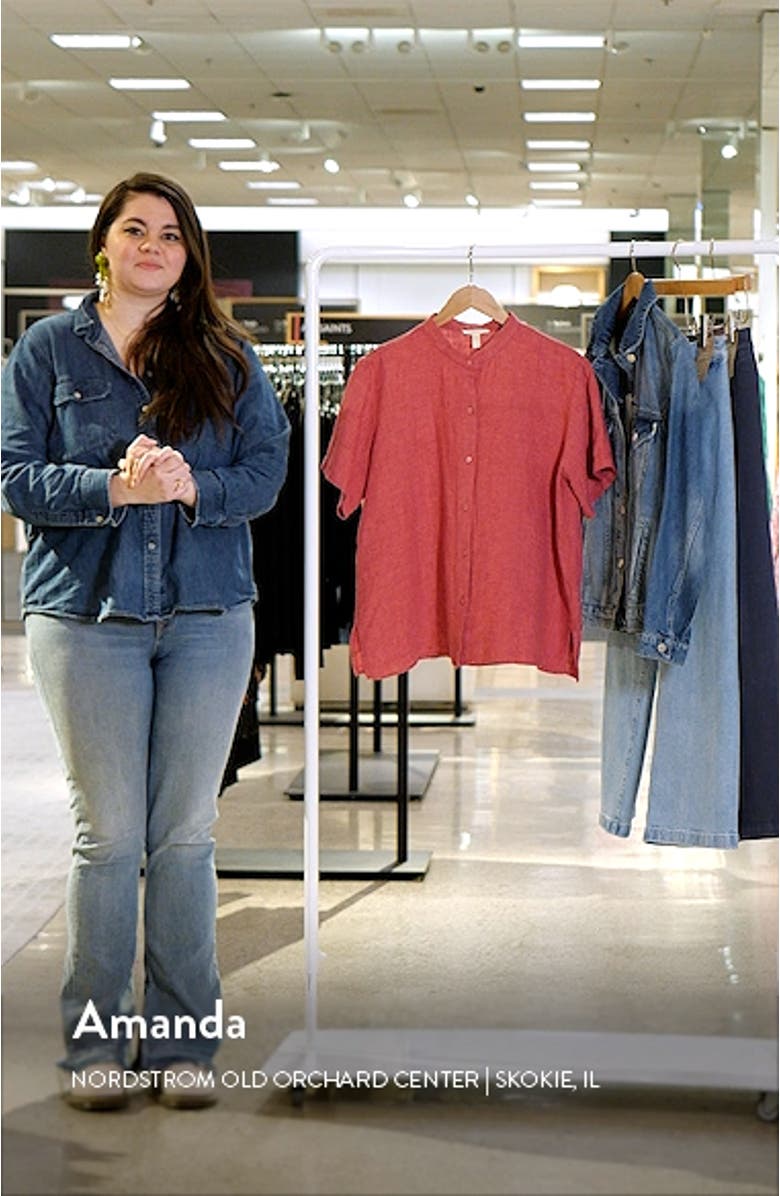 Short Sleeve Organic Linen Button-Up Shirt, sales video thumbnail